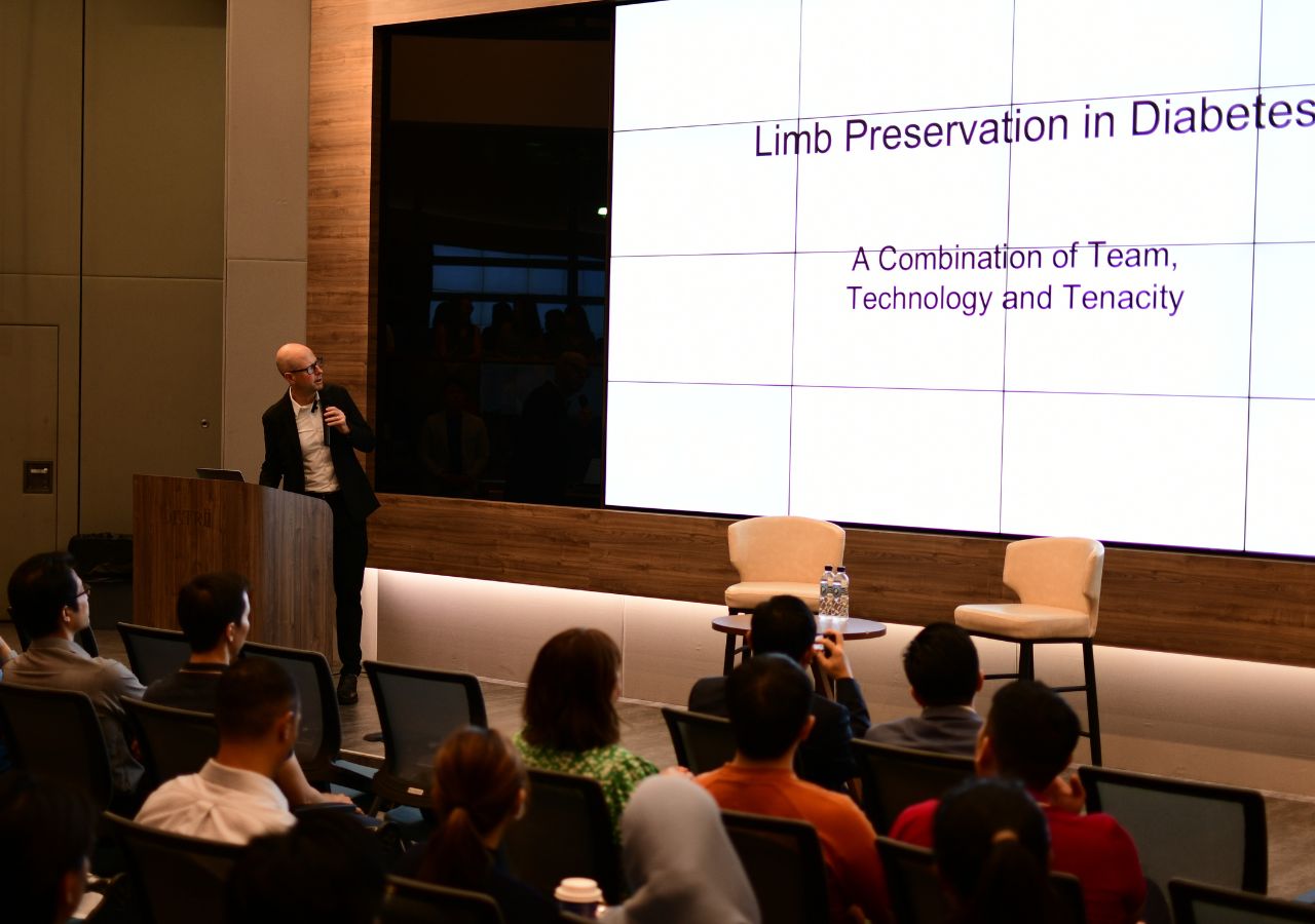 Professor David Armstrong presenting for Podiatry Association (Singapore)